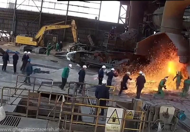 ۹مصدوم بر اثر تخلیه مواد مذاب کوره فولاد زرند کرمان ۹مصدوم بر اثر تخلیه مواد مذاب کوره فولاد زرند کرمان