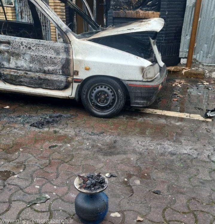 روشن کردن گاز پیک نیک داخل خودرو در بازارچه تختی رشت حادثهساز شد