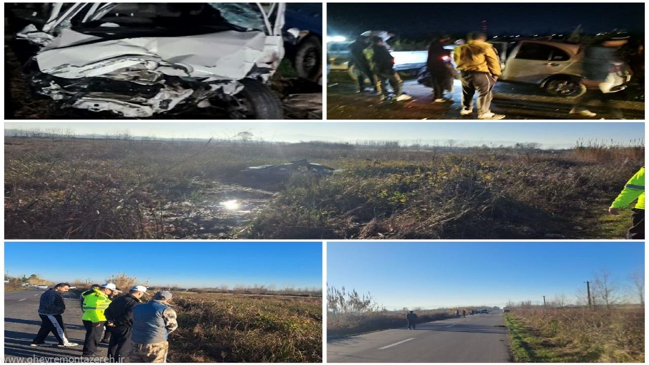 تصادف مرگبار در جاده امین آباد به خشکبیجار + فیلم تصادف مرگبار در جاده امین آباد به خشکبیجار + فیلم