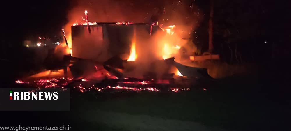 مهار آتش‌سوزی یک انبار کشاورزی در جاده لاکان رشت