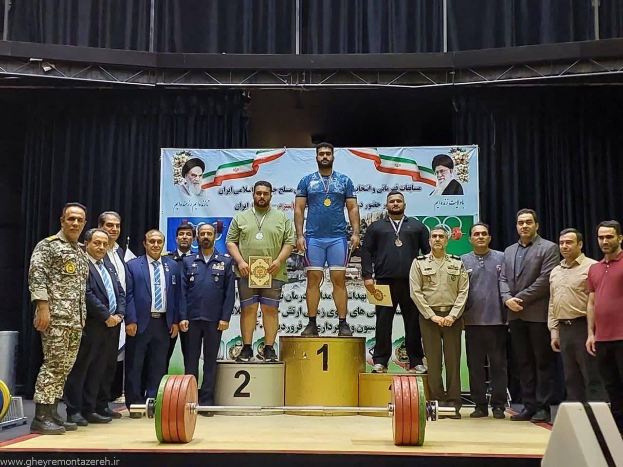 نایب قهرمانی وزنه بردار گیلانی در رقابتهای نیروهای مسلح