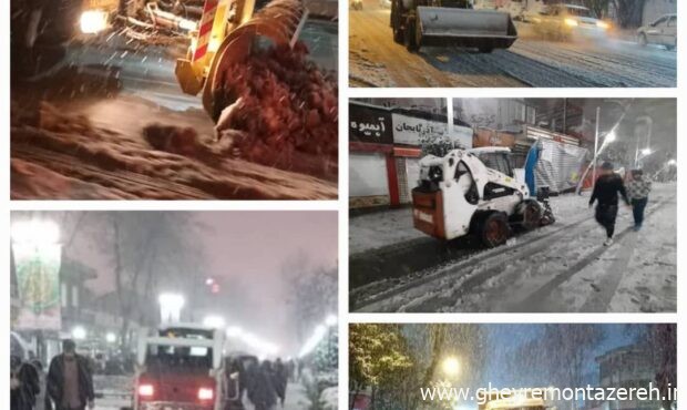 برف‌روبی نیروهای شهرداری رشت شبانه آغاز شد