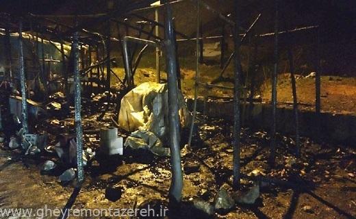 آتش سوزی در بازارچه محلی لاریخانی سیاهکل/ ۷ دکه در آتش سوخت/ خسارت حدود یک میلیارد ریالی حریق