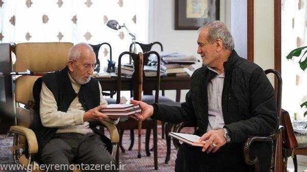 انتقاد از صداوسیما به دلیل سانسور دیدار پزشکیان و استاد محمد علی موحد
