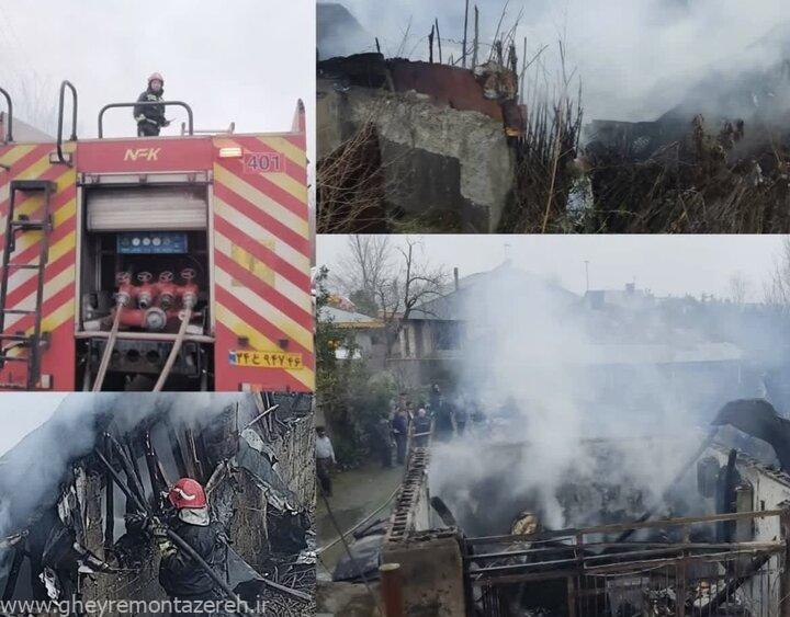زن ۷۰ساله بر اثر آتش سوزی در فومن جان باخت